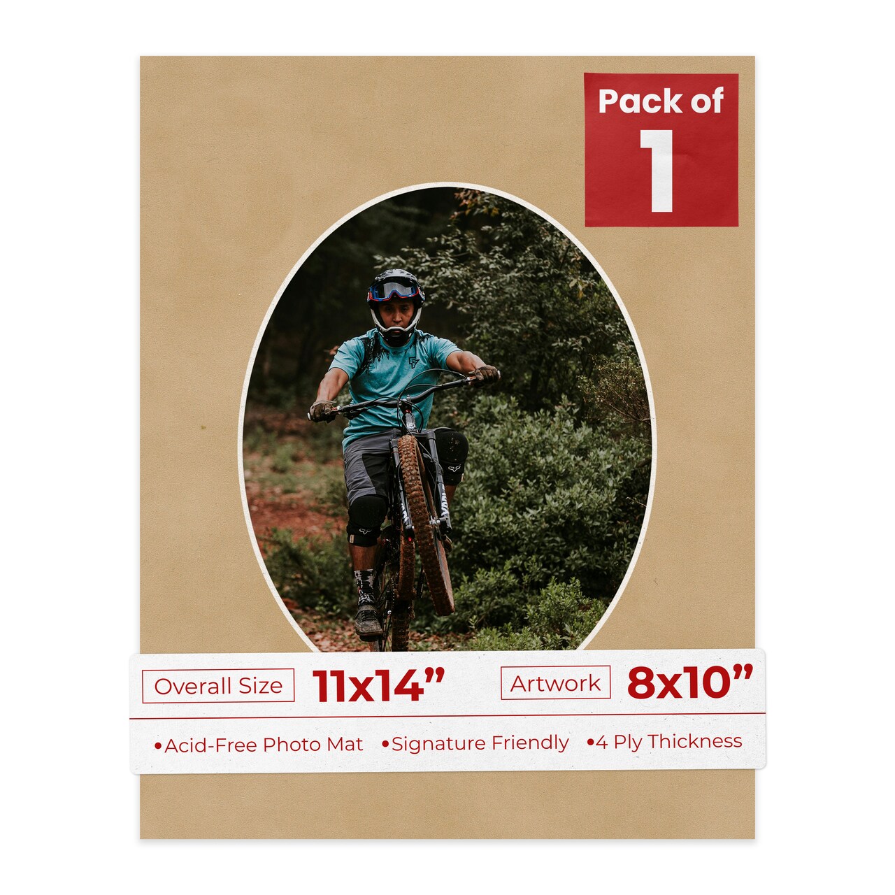 Beige Suede Mat Board for 11x14 Frames - Oval Opening for 8x10 Photos